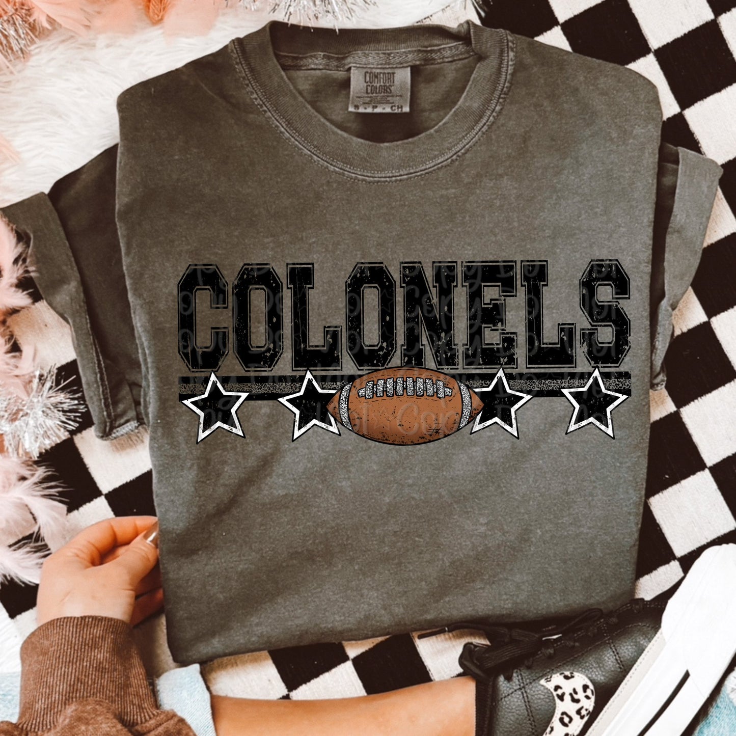 Leopard Football Mascot with Stars (Choose Yours) 01286