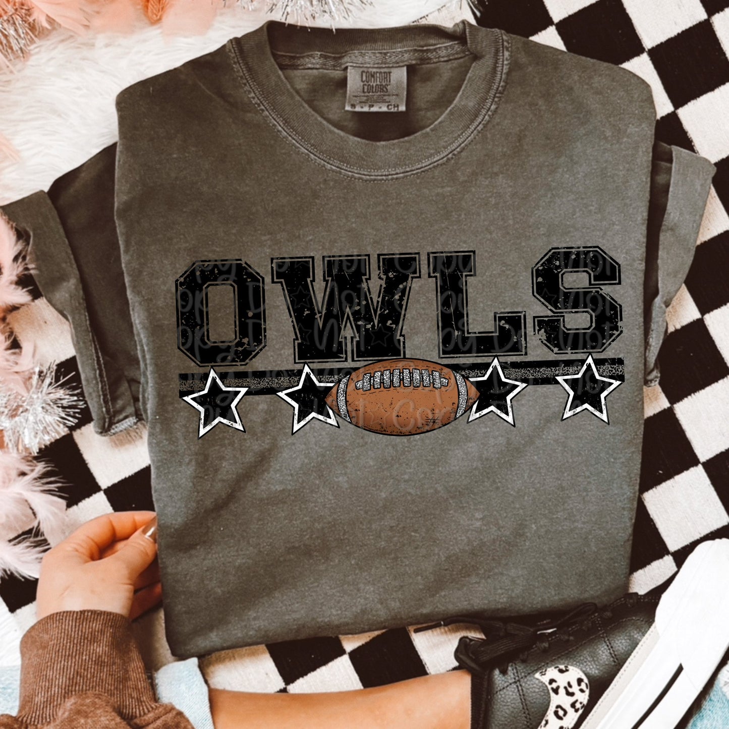 Leopard Football Mascot with Stars (Choose Yours) 01286