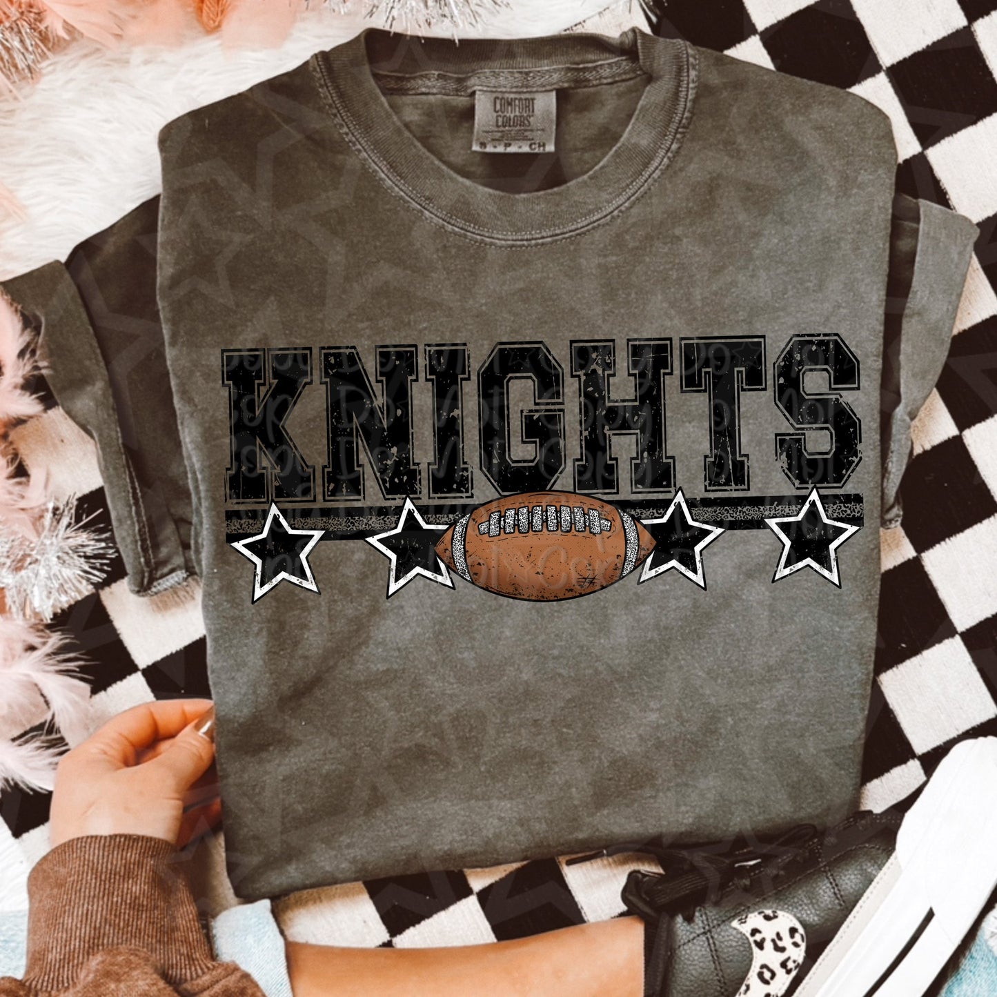 Leopard Football Mascot with Stars (Choose Yours) 01286