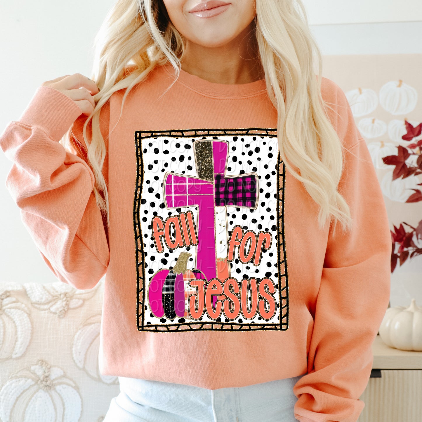 Fall for Jesus Cross Dalmatian 01190