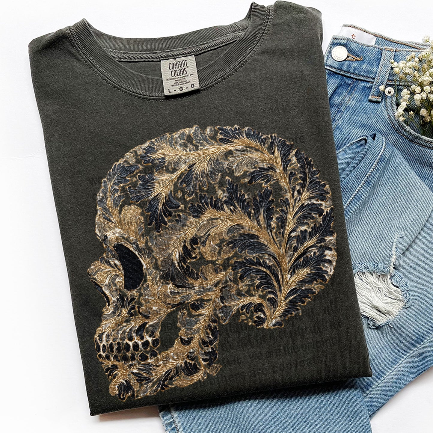 Painted Flourish Skull 00724