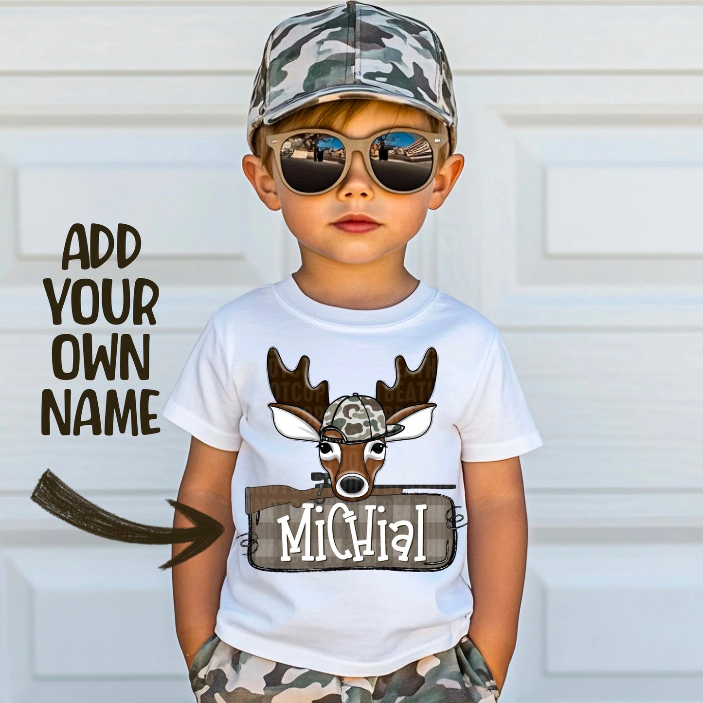 Camo Deer Nameplate Boy or Girl CUSTOM 01006