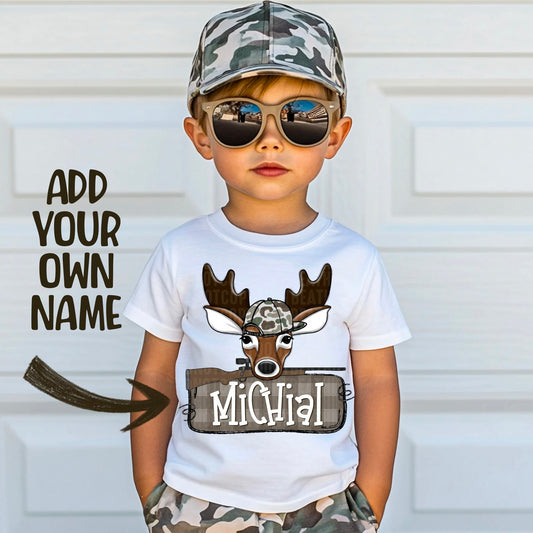 Camo Deer Nameplate Boy or Girl CUSTOM 01006