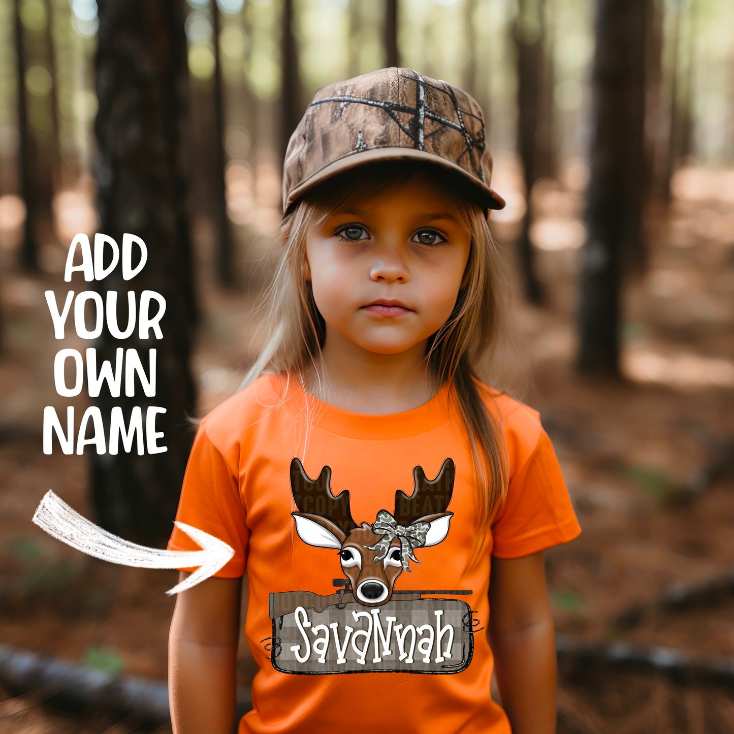 Camo Deer Nameplate Boy or Girl CUSTOM 01006