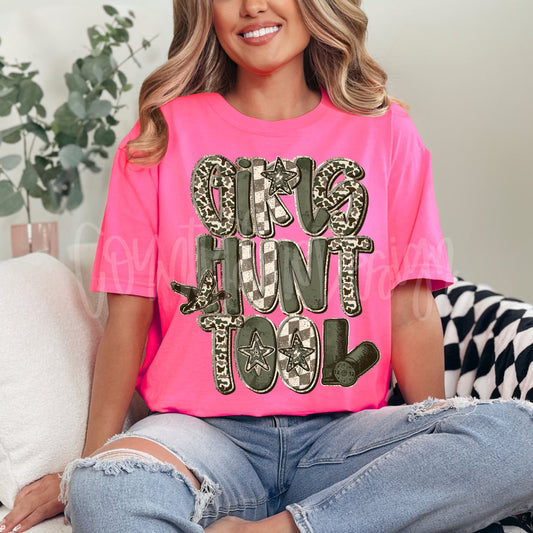 Checkered Camo Girls Hunt Too 00596