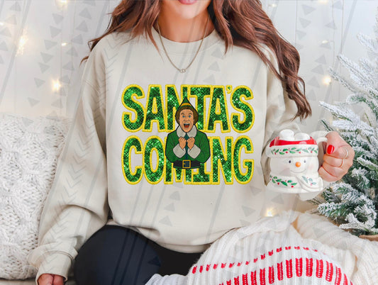 Faux Santa's Coming Elf 00920