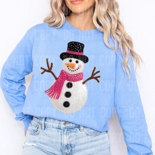 Faux Snowman Pink Scarf 00313