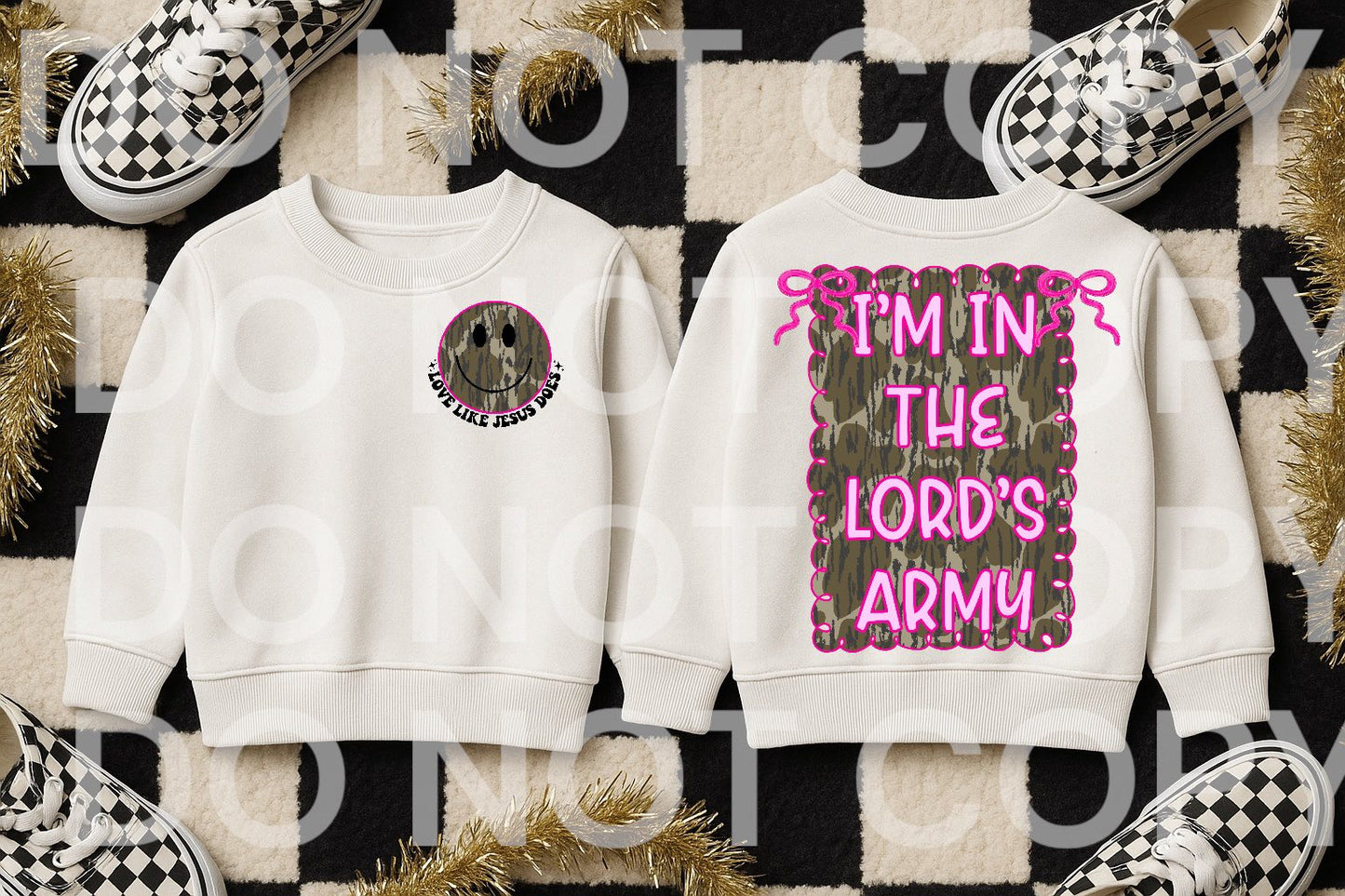 Pink Camo I'm in the Lord's Army (Pocket INCLUDED) 00356