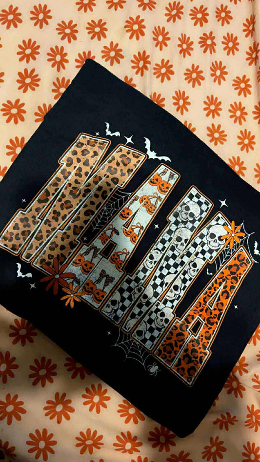 Halloween Leopard Varsity Mama 00375