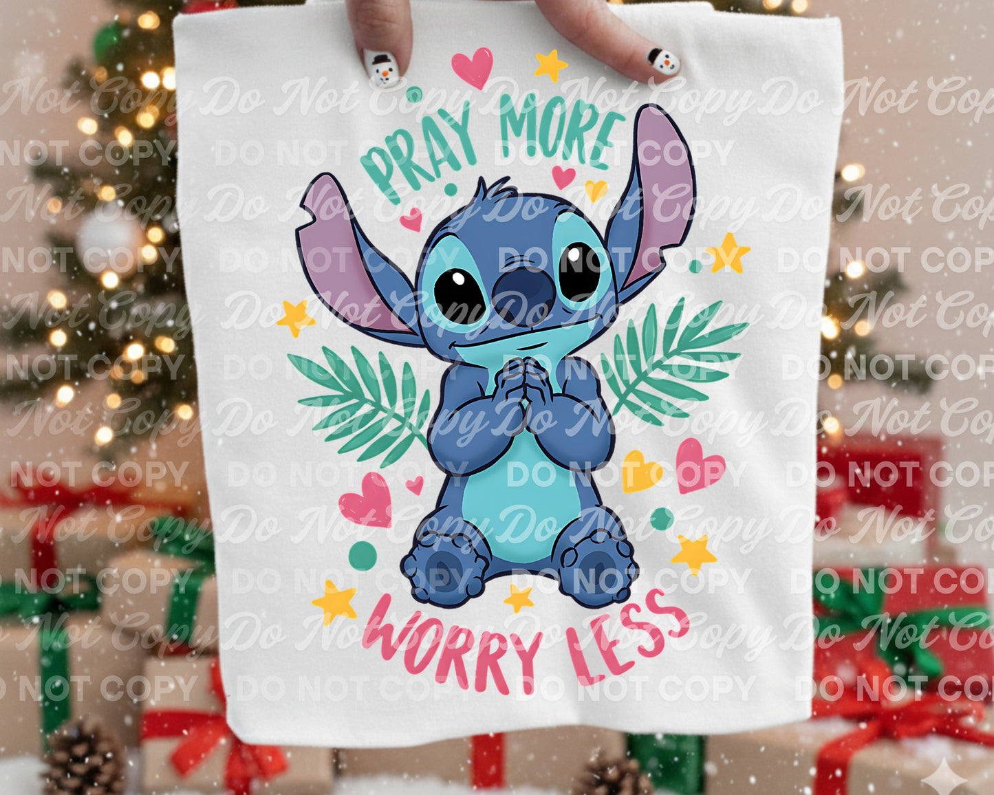 Pray More Worry Less Stitch 00608