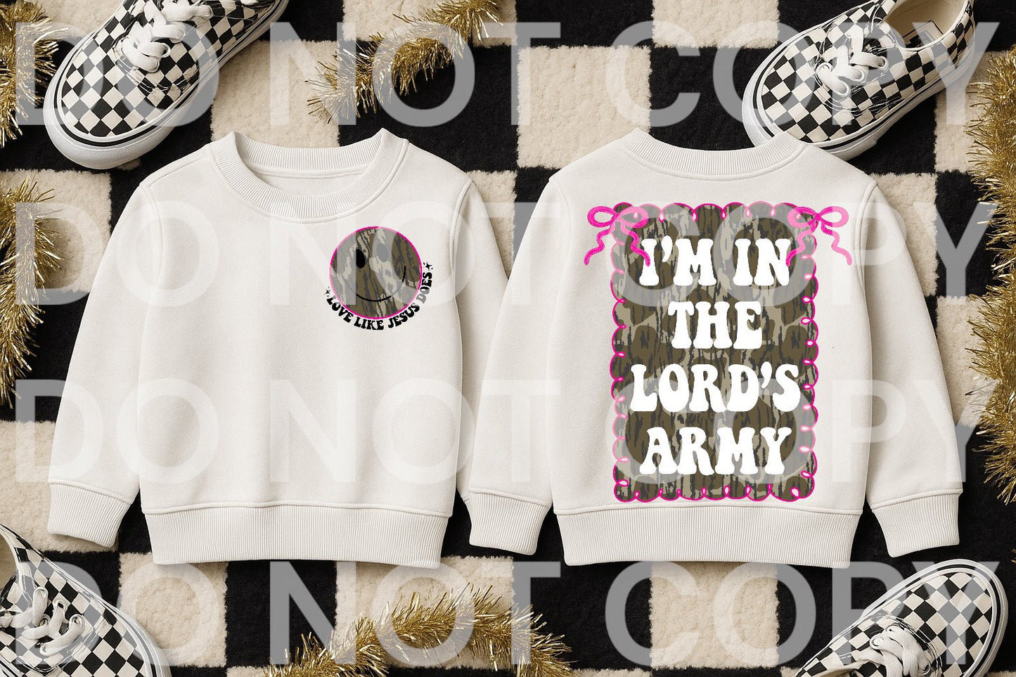 White Camo I'm in the Lord's Army (Pocket INCLUDED) 00355