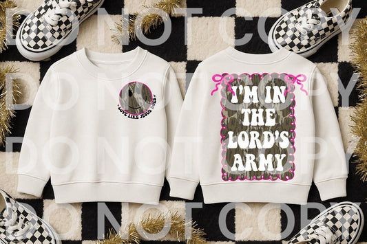 White Camo I'm in the Lord's Army (Pocket INCLUDED) 00355