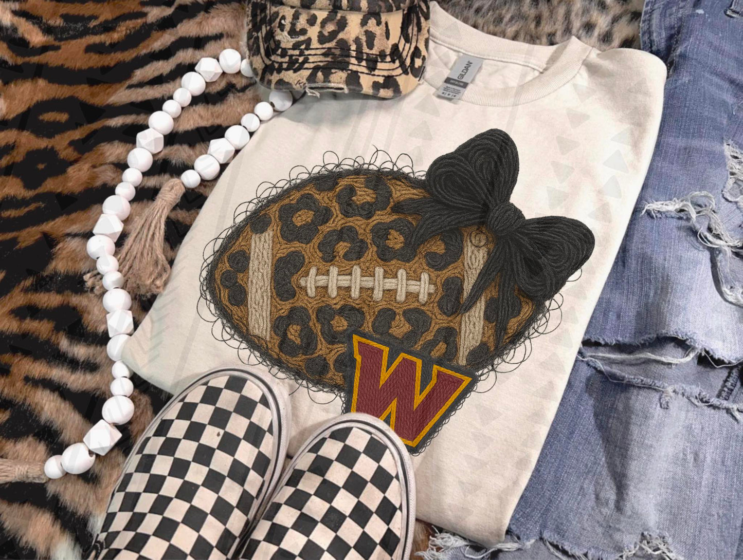Pro Football Team Leopard Football Yarn (Choose Yours) 00414