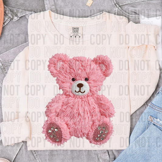 Faux Yarn Pink Bear 00195