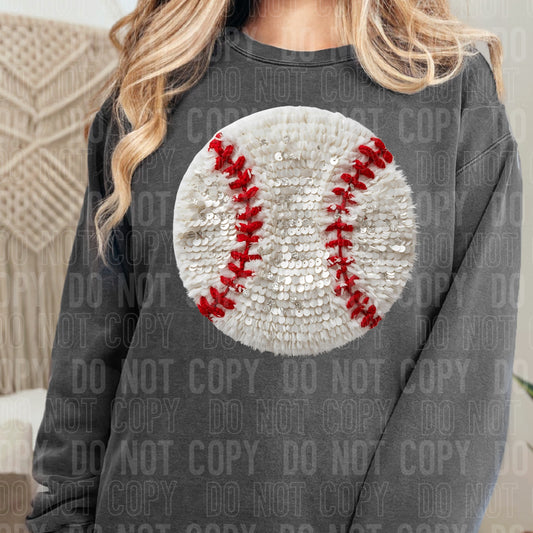 Faux Yarn Sequin Baseball 00320