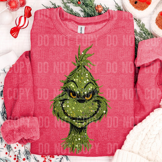 Faux Yarn Sequin Green Guy 00308