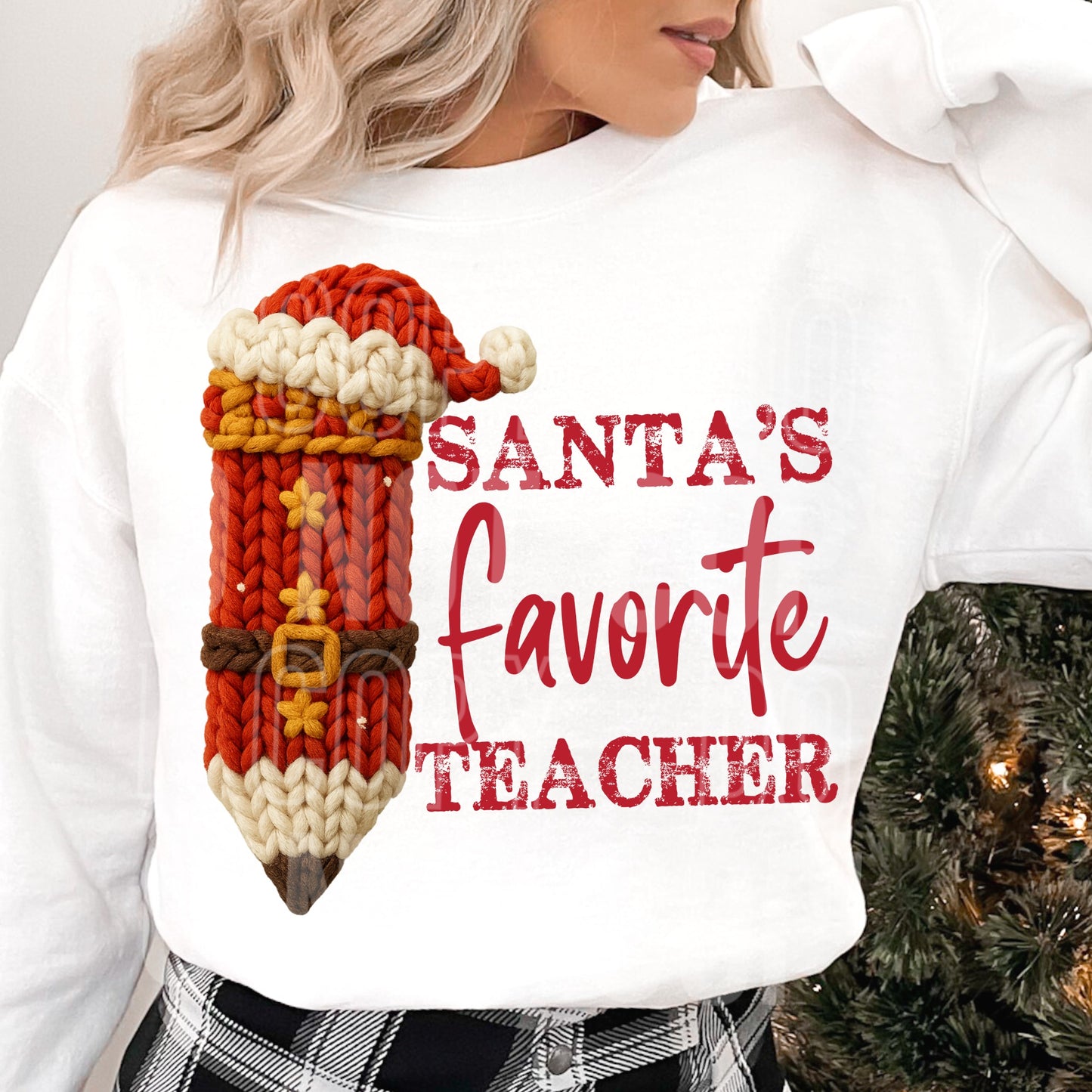 Faux Yarn Santa's Favorite Teacher 00128
