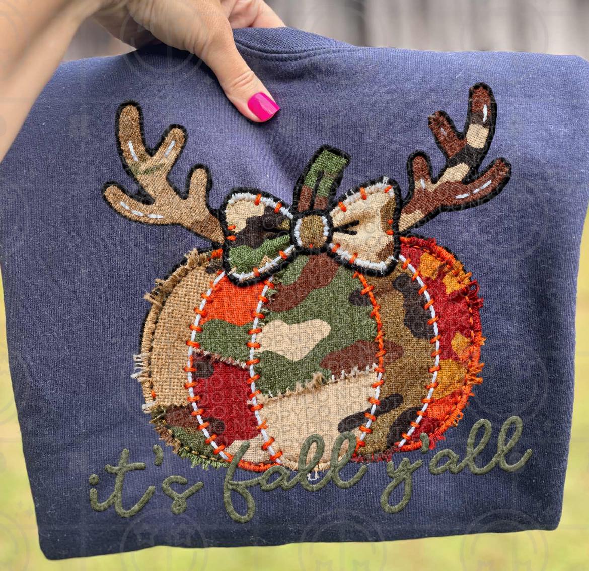 Faux It's Fall Y'all Camo Pumpkin 00250