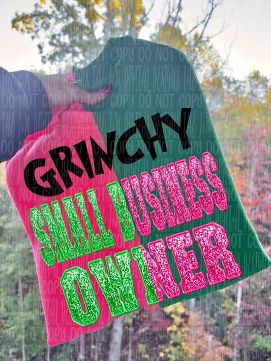 Split Sequin Grinchy Small Business Owner 00228