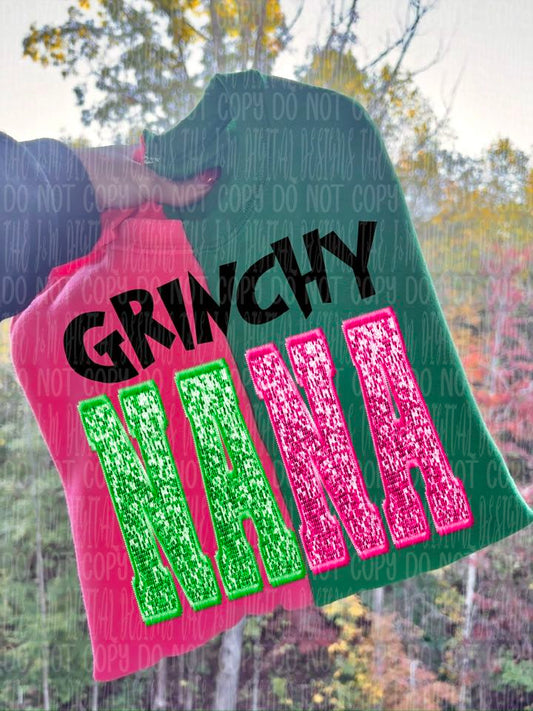 Split Sequin Grinchy Nana 00226