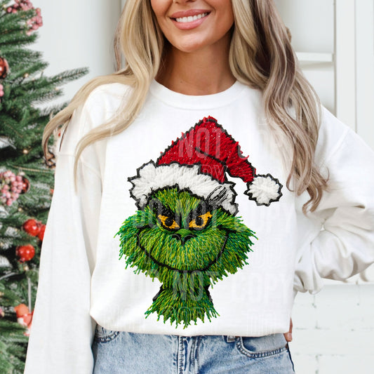 Faux Yarn Green Guy Santa Hat 00163