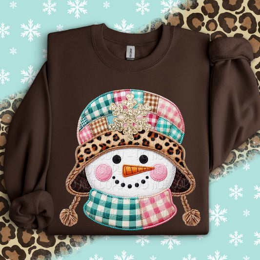 Faux Embroidery Snowman 00071