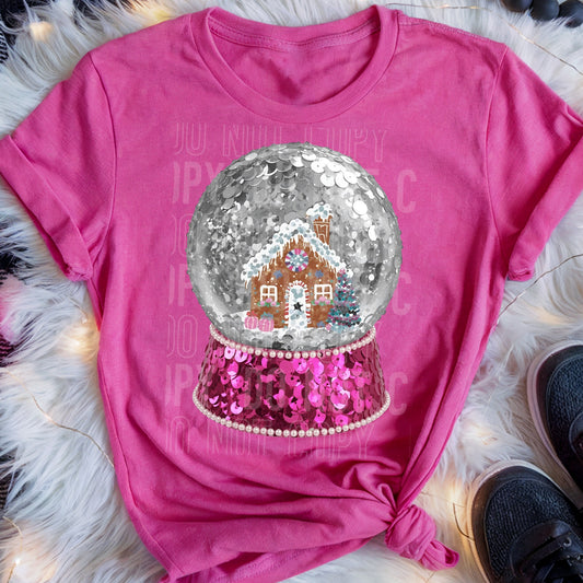 Faux Sequin Pearl Snow Globe 00125