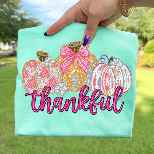 Pink Thankful Pumpkin Trio 00040