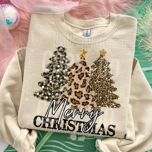 Faux Leopard Trees Merry Christmas 06630