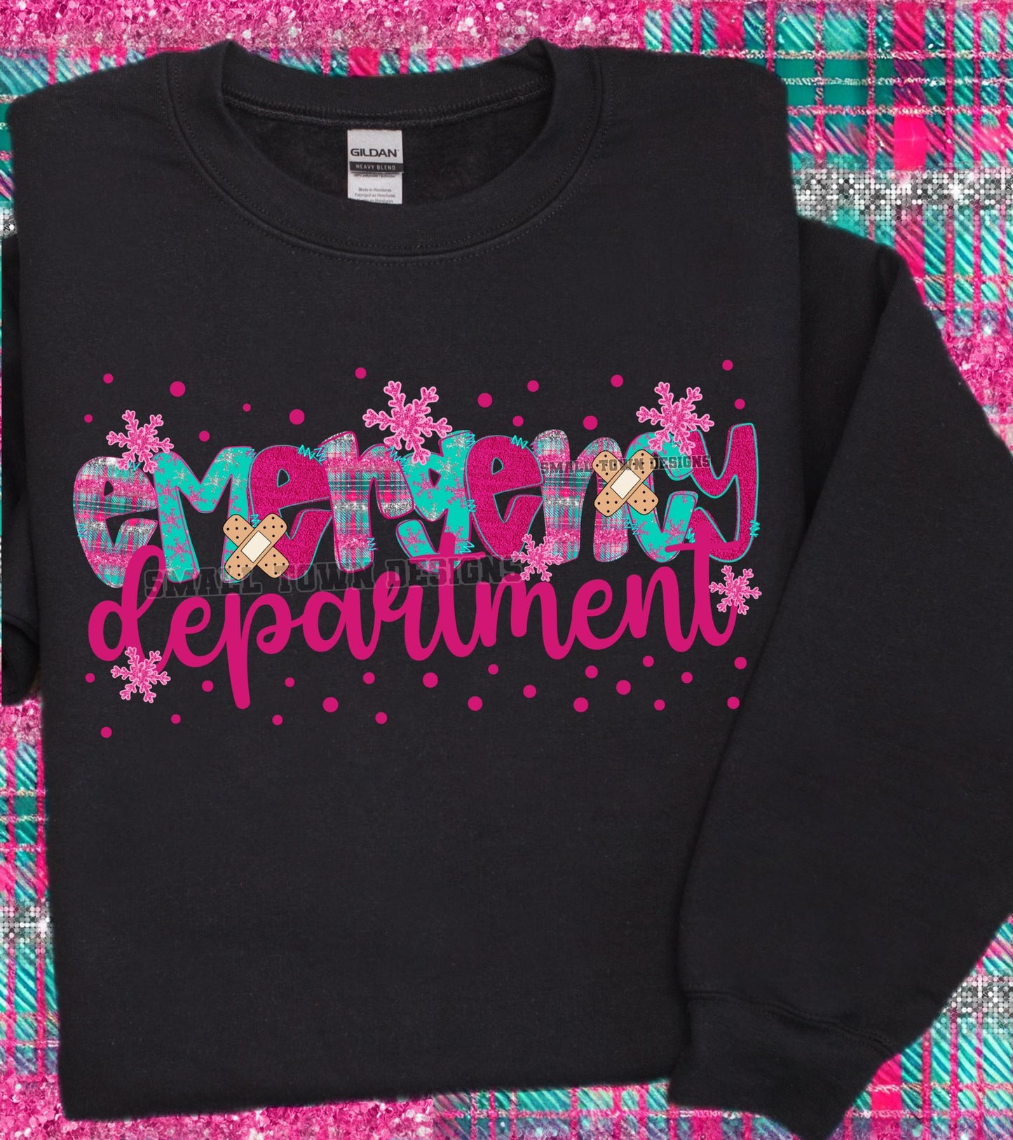 Pink Teal Snowflake Christmas Name Titles (Choose Yours) 07012