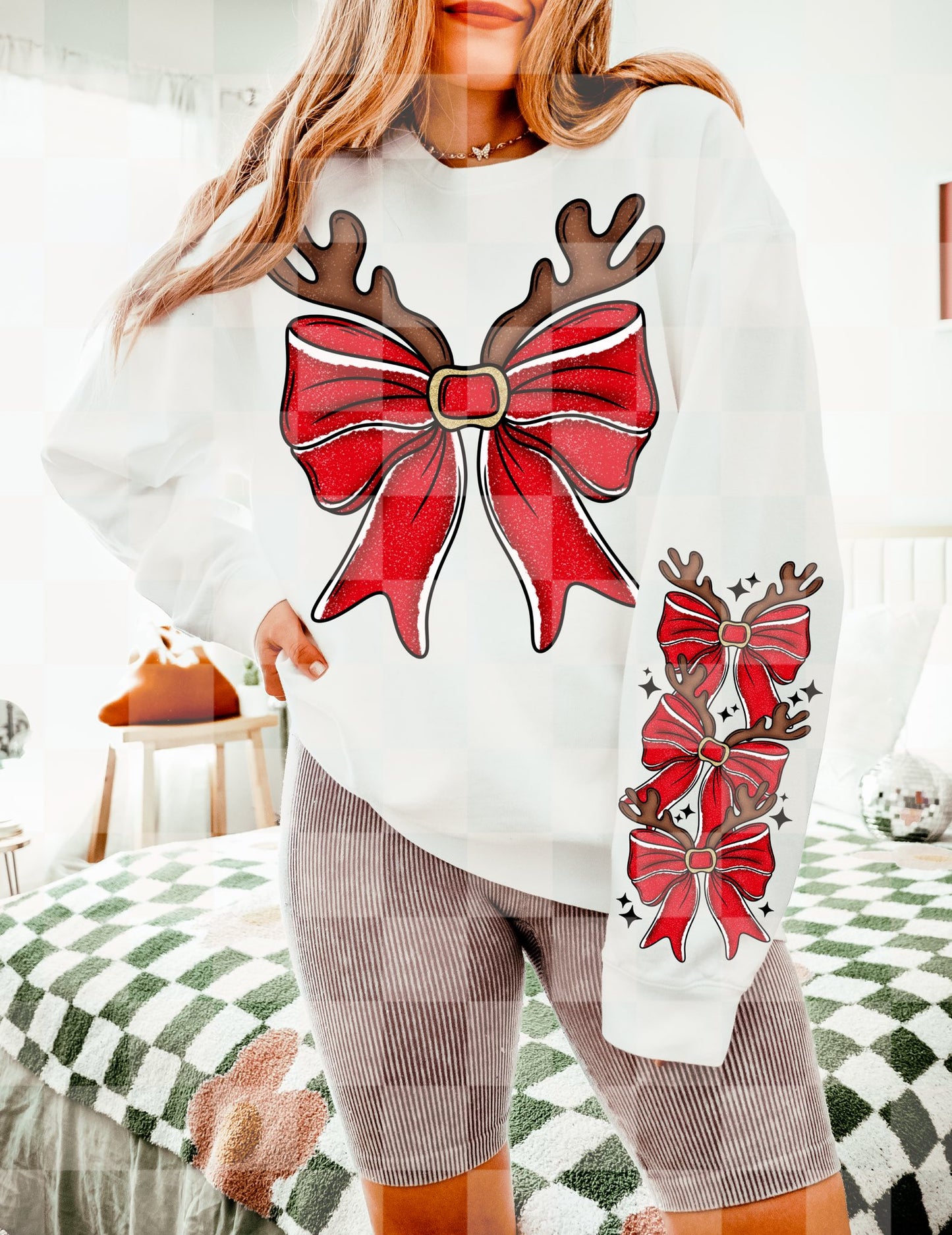 Red Coquette Bow Reindeer Antlers (SLEEVES SOLD SEPARATELY) 06703