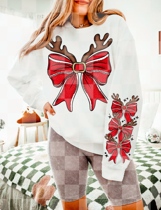 Red Coquette Bow Reindeer Antlers (SLEEVES SOLD SEPARATELY) 06703