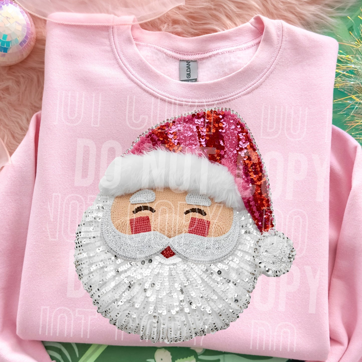 Sequin Santa Red Pink Hat SEMI-EXCLUSIVE 06688