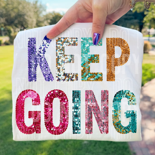 Faux Sequin Keep Going 06619