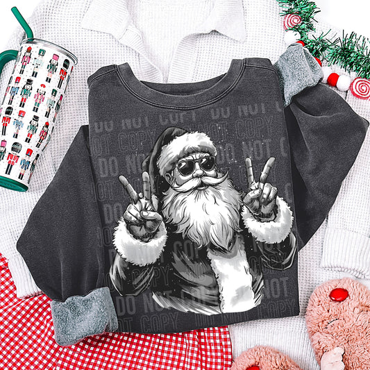 Vintage Santa Peace Sign 06675
