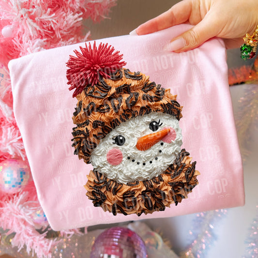 Faux Leopard Snowman 06695