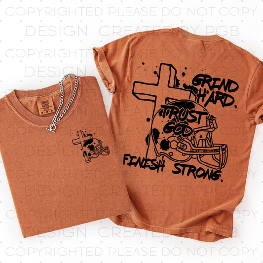 Grind Hard Trust God Finish Strong (POCKET INCLUDED) With Color Dropdown 06874