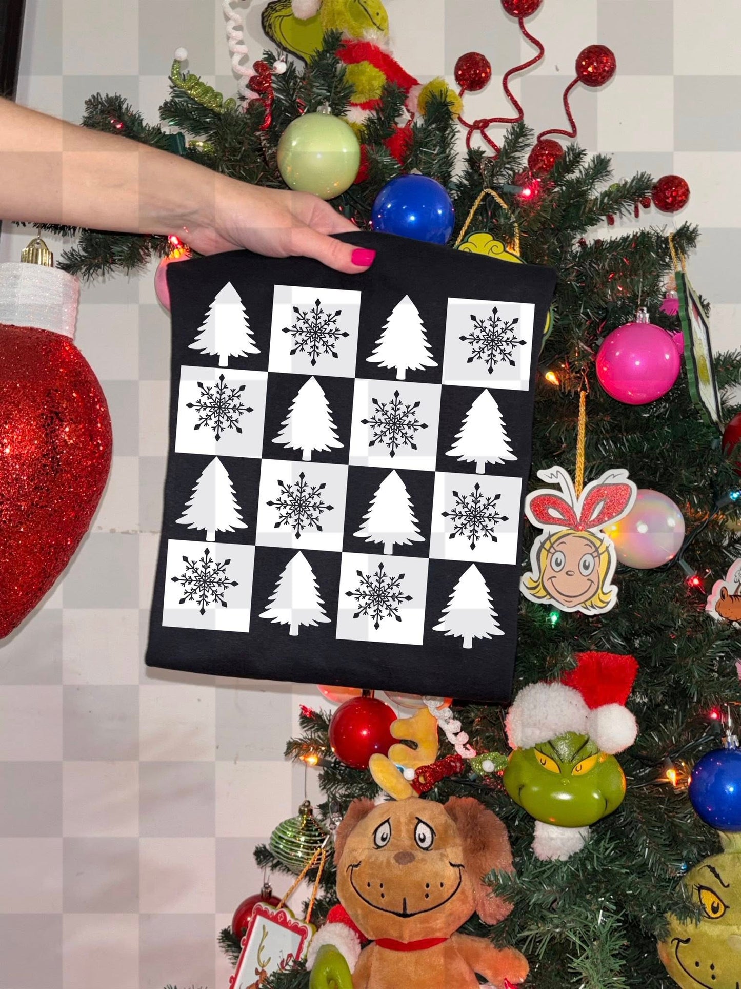 Christmas Tree Snowflake Block Collage Color Dropdown 06860