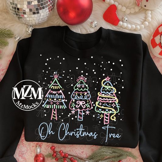 Pastel Oh Christmas Tree Outline 07097
