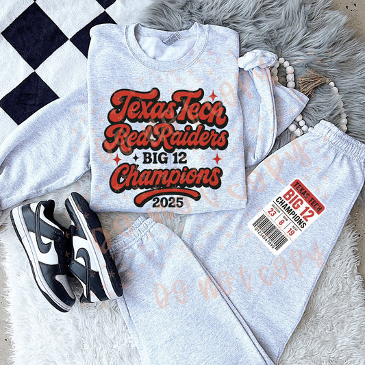 2025 Texas Tech Red Raiders Big 12 Champions (POCKET INCLUDED) 07172