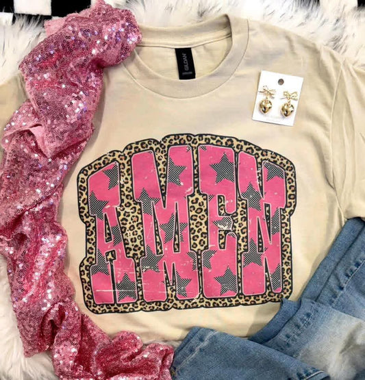 Leopard Pink Stars Amen 07482