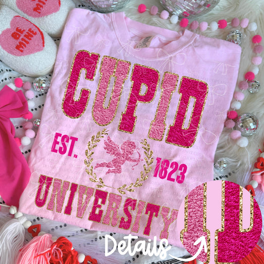 Faux Chenille Cupid University 07257