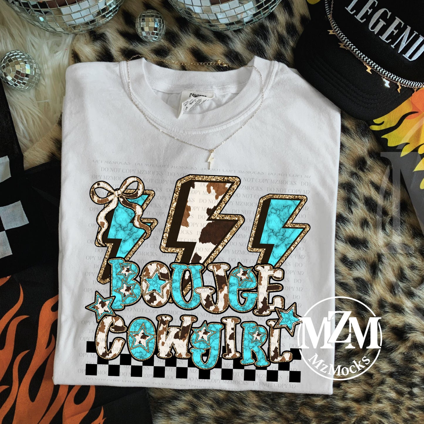 Turquoise Boujee Cowgirl Bolts 07261