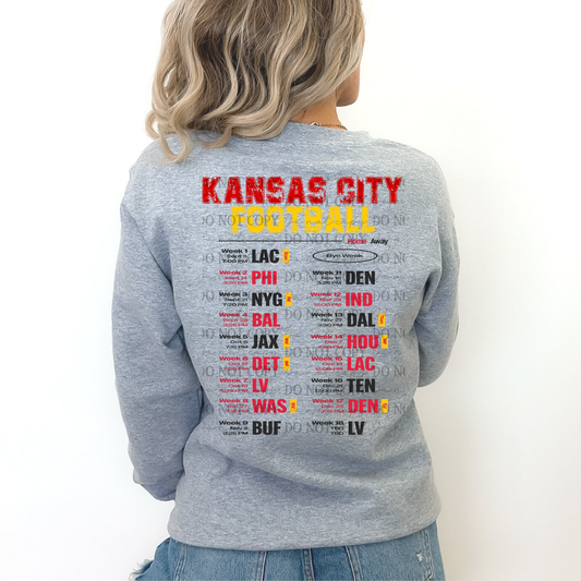 Kansas City Football Schedule Block 01067