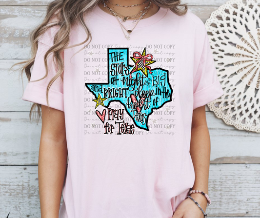 Heart of Texas Pray for Texas Graphic Tee 01621