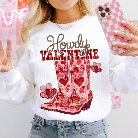Faux Howdy Valentine Boots 07364