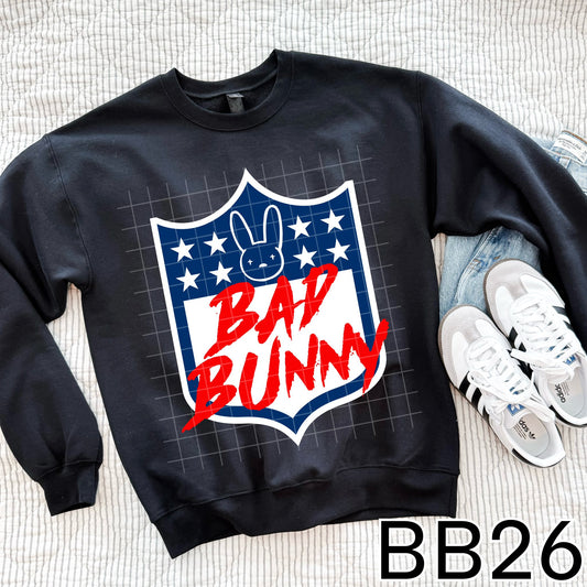 Red Bad Bunny N F L Logo 07637