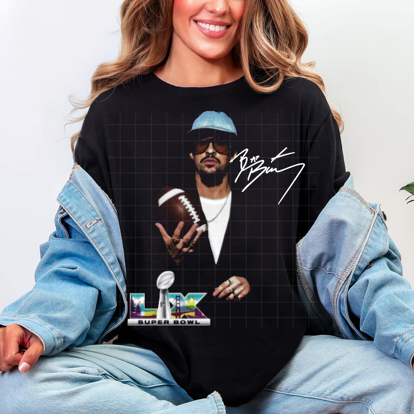 Halftone Bad Bunny with SB Logo 07627