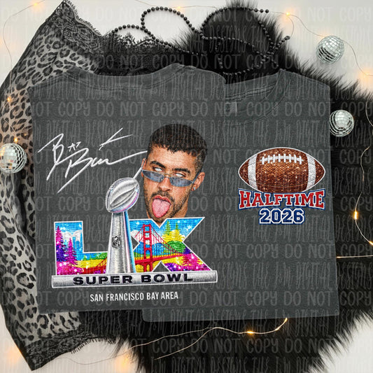 Faux Colorful Bad Bunny Superbowl (POCKET INCLUDED) 07620