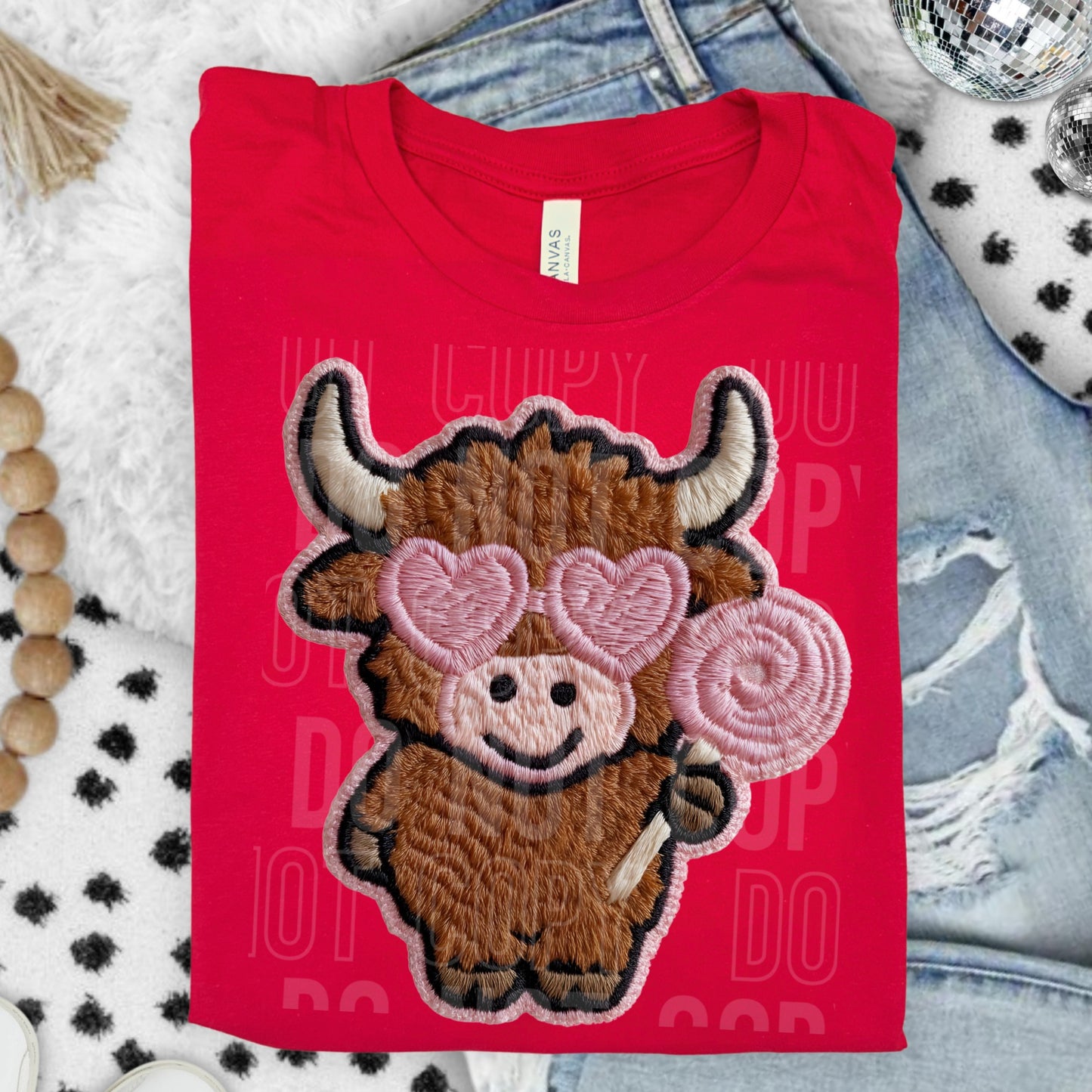 Faux Highland Cow Lollipop 07725
